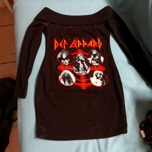 Custom made off shoulder bodycon Def Leppard size small Fashion Nova dress